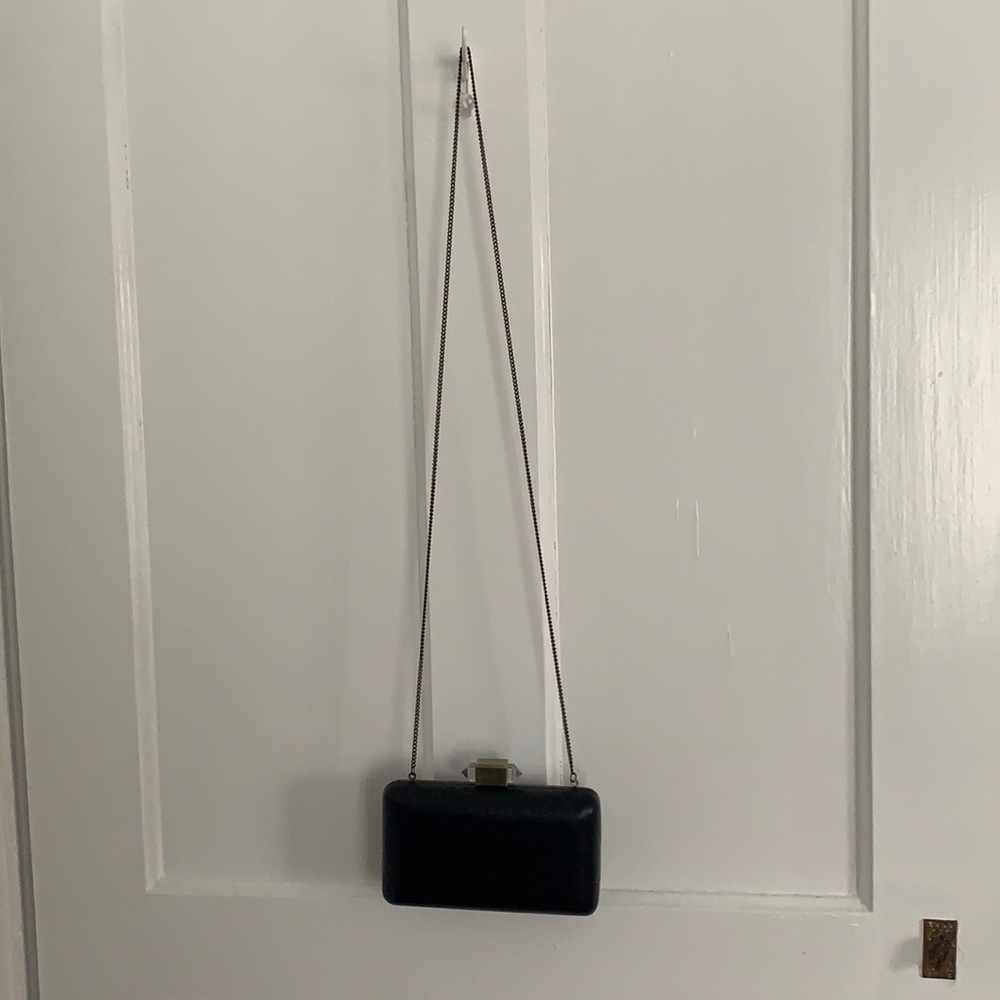 All Saints black leather clutch